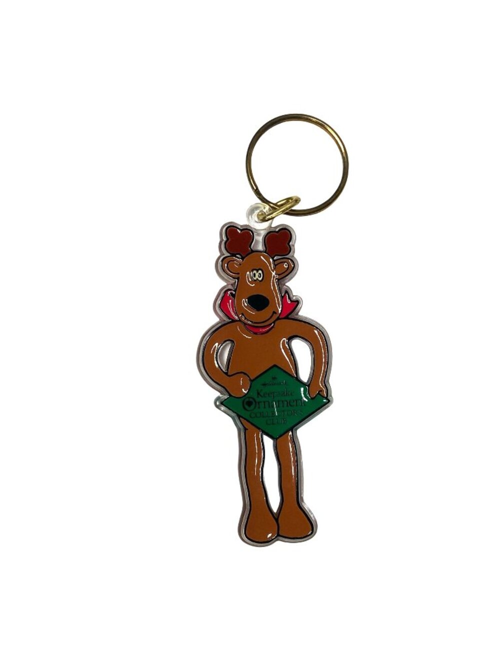 1993 Hallmark Keepsake Ornament Collector’s Club Reindeer Keychain New